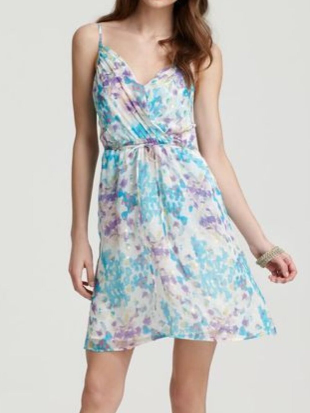 Yumi Kim "Goodess" Dress-light wrap in watercolor. Zip back w closure NEVER WORN